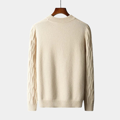 Unisex Cashmere Sweater – Relaxed Fit – Cable Knit – Ribbed Crew Neck 2