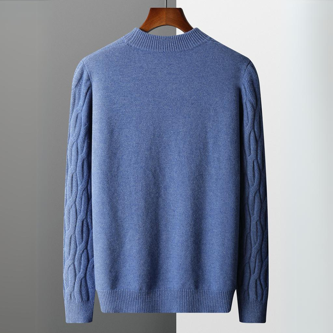 Unisex Cashmere Sweater – Relaxed Fit – Cable Knit – Ribbed Crew Neck 5