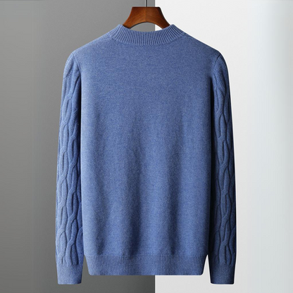 Unisex Cashmere Sweater – Relaxed Fit – Cable Knit – Ribbed Crew Neck 5
