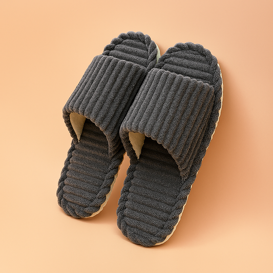 Unisex Open-Toe Indoor Slippers | Warm Non-Slip Home Shoes 0