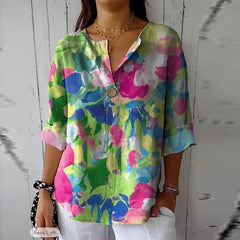 DUNYA | Floral Print Spring Blouse-4