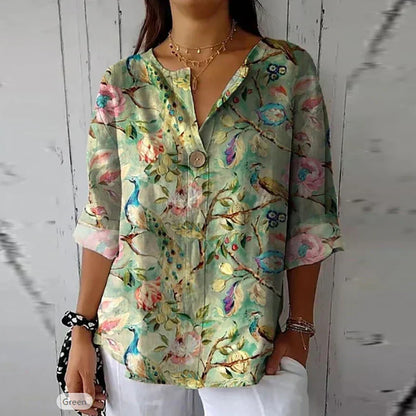  DUNYA | Floral Print Spring Blouse-3
