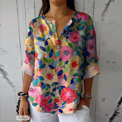  DUNYA | Floral Print Spring Blouse-2