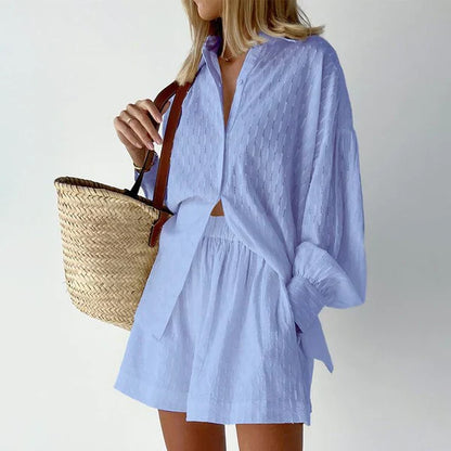  FREYA | Casual Breathable Blouse and Short Set-4