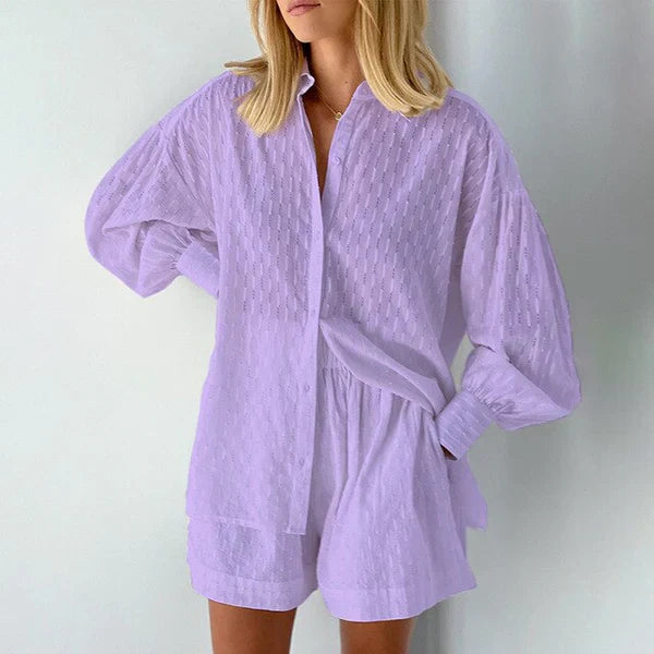  FREYA | Casual Breathable Blouse and Short Set-2