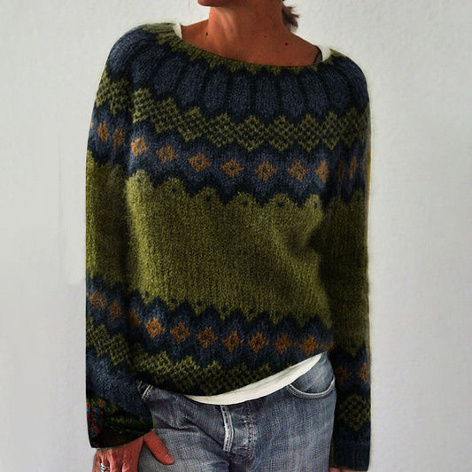 Warm-fitting vintage sweater for women | Knitted 0