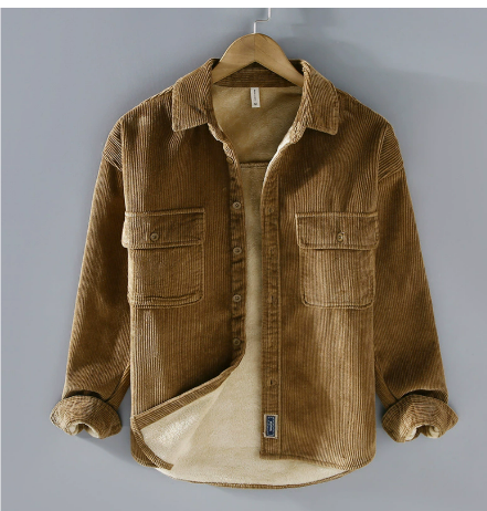 Warm corduroy jacket for men | Long sleeve 0