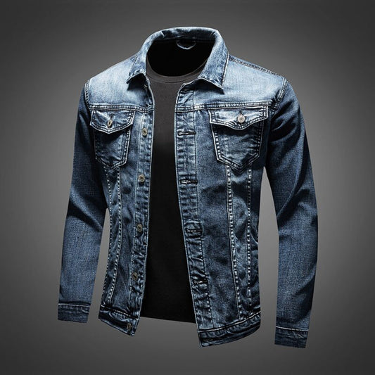 Warm long-sleeved jacket for men | Button down 0