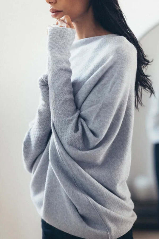Warm long-sleeved sweater for women | Asymmetric 0
