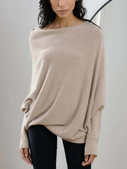 Warm long-sleeved sweater for women | Asymmetric 1
