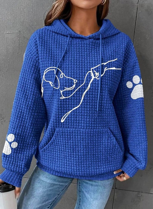 Warm women's hoodie | With dog prints 0