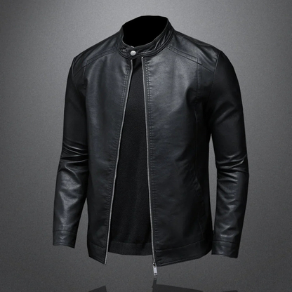 Waterproof Black Biker Jacket for Men | Slim Fit 1