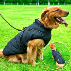 Waterproof Winter Dog Jacket - Sherpa-Fleece Lined - Built-in Harness 3