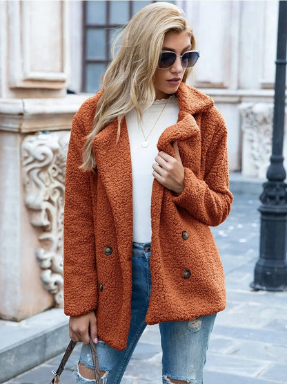 Wendy | Chic Cozy Double-Breasted Teddy Coat 1