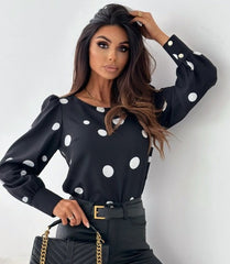  LILLIAN | Stylish Polka Dotted Blouse-1