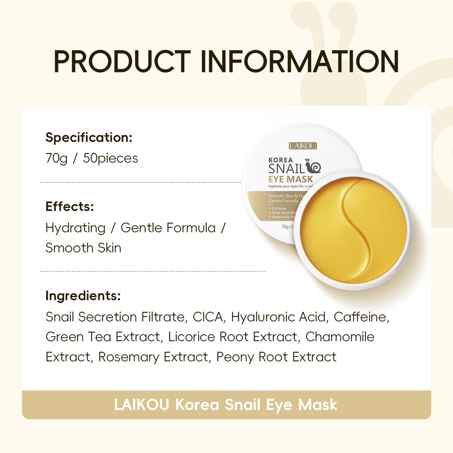 ReviveEyes – Snail Eye Mask for Dark Circles and Puffiness