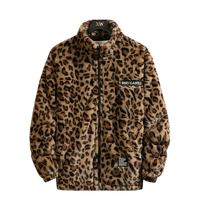 Leopardenmuster Langarmjacke Modemarke Lockerer Hip-Hop-Oberteil