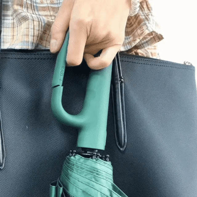 Wind-Resistant Automatic Folding Umbrella with Large Buckle Handle – Compact & Durable 3