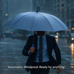 Wind-Resistant Automatic Folding Umbrella with Large Buckle Handle – Compact & Durable 4