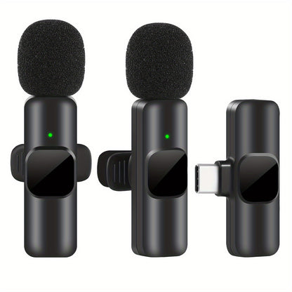 Wireless lavalier microphone for video recordings and live streaming compact design with high sound quality and USB-C connection 3