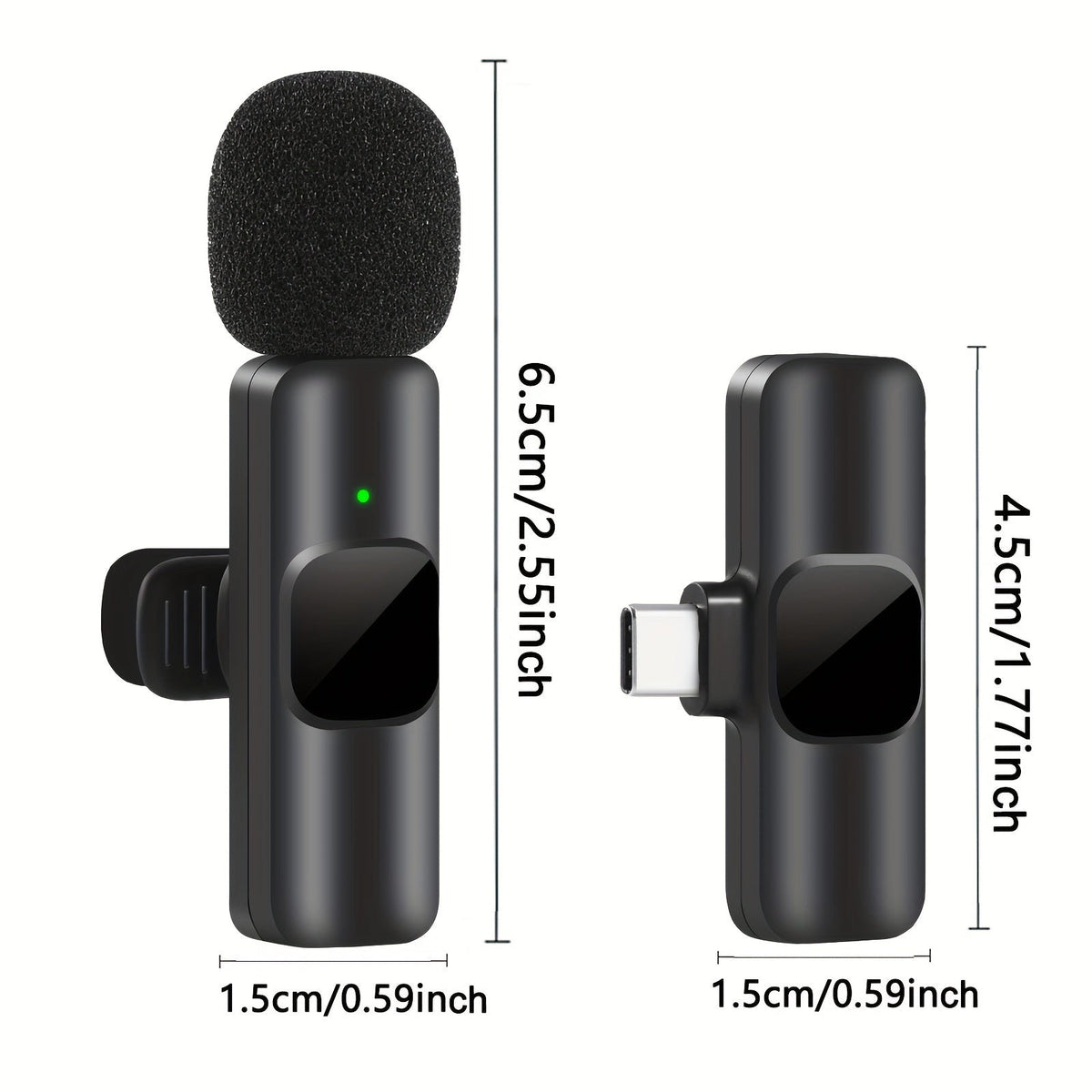 Wireless lavalier microphone for video recordings and live streaming compact design with high sound quality and USB-C connection 4
