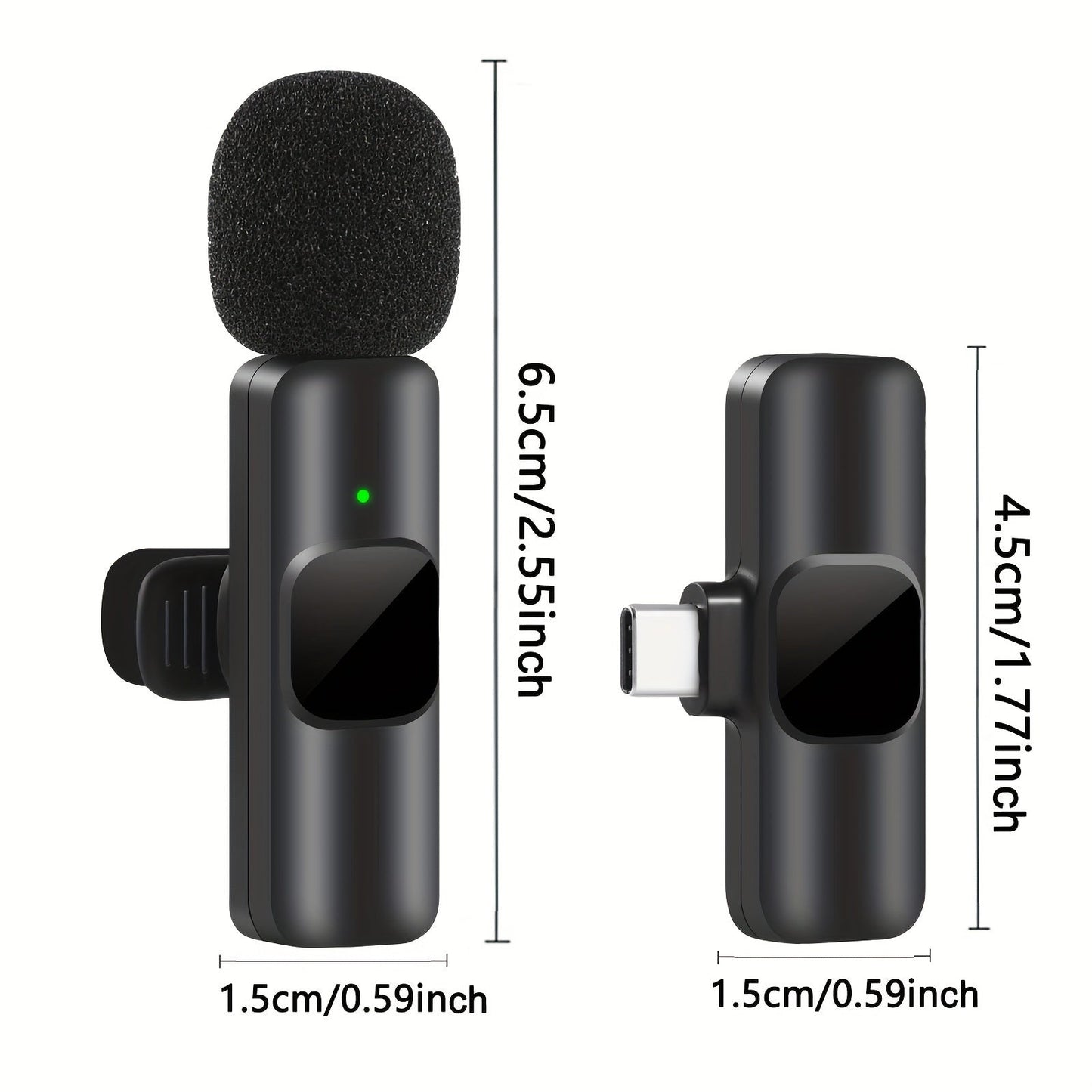 Wireless lavalier microphone for video recordings and live streaming compact design with high sound quality and USB-C connection 4
