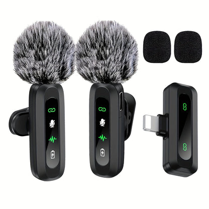 Wireless lavalier microphone with USB-C connectivity for smartphones and tablets compact design, ideal for podcasts and vlogs 1