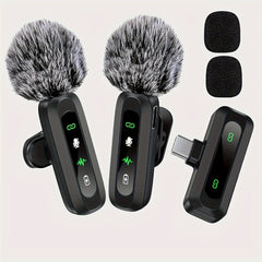 Wireless lavalier microphone with USB-C connectivity for smartphones and tablets compact design, ideal for podcasts and vlogs 2