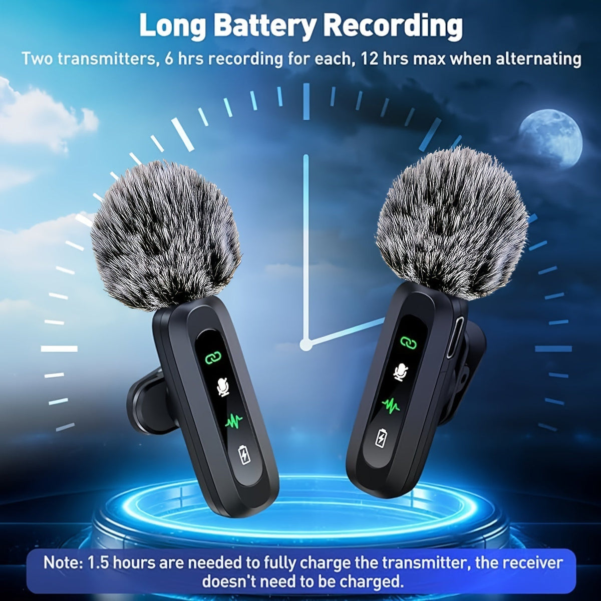 Wireless lavalier microphone with USB-C connectivity for smartphones and tablets compact design, ideal for podcasts and vlogs 3