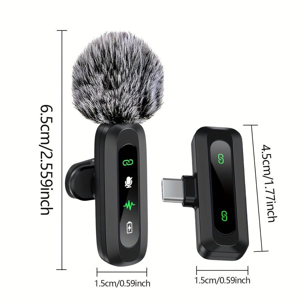 Wireless lavalier microphone with USB-C connectivity for smartphones and tablets compact design, ideal for podcasts and vlogs 4