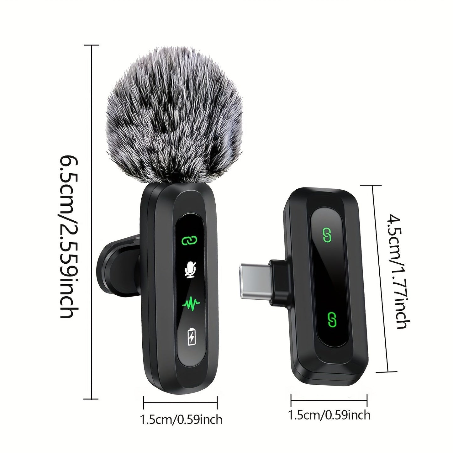 Wireless lavalier microphone with USB-C connectivity for smartphones and tablets compact design, ideal for podcasts and vlogs 4