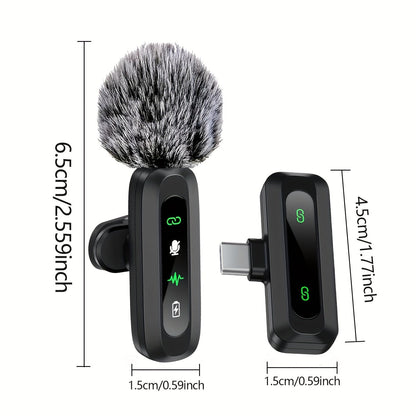 Wireless lavalier microphone with USB-C connectivity for smartphones and tablets compact design, ideal for podcasts and vlogs 4