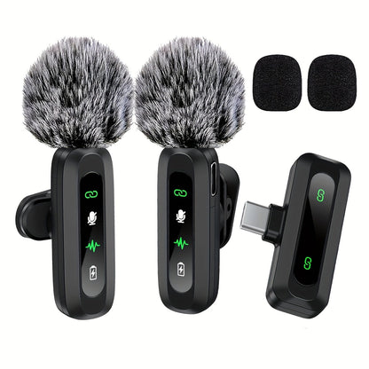 Wireless lavalier microphone with USB-C connectivity for smartphones and tablets compact design, ideal for podcasts and vlogs 7