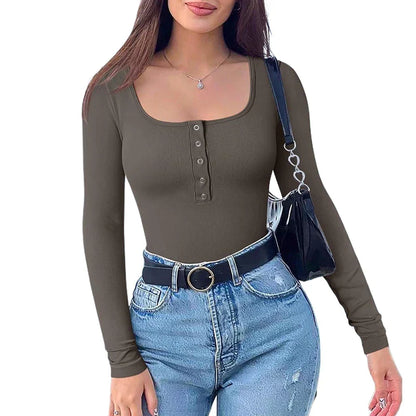 OLIVE | Stylish Ribbed Long Sleeve Bodysuit-3