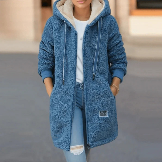 Women Long sleeve winter warm hood jacket | Long 0