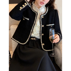 Women elegant short vintage jacket | Pearl button 1