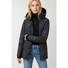 Women printed zipper winter jacket | Hood 1