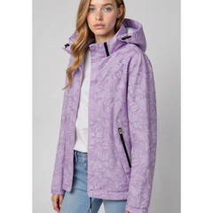 Women printed zipper winter jacket | Hood 3