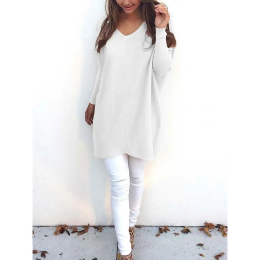 Women's Casual Oversized V-Neck Sweater | Cozy 0