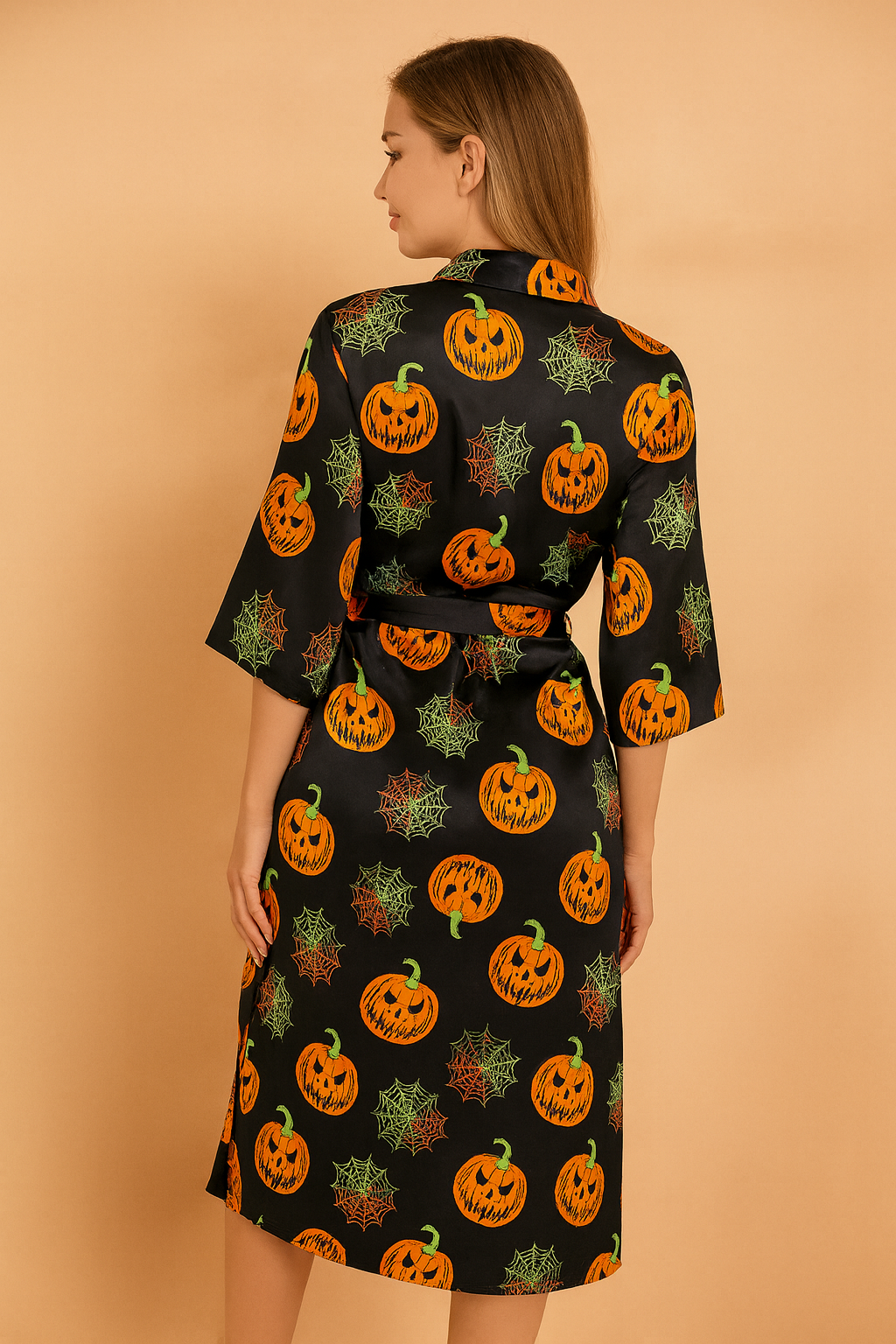 Women's Halloween Bathrobe | Pumpkin Pajama Costume 3