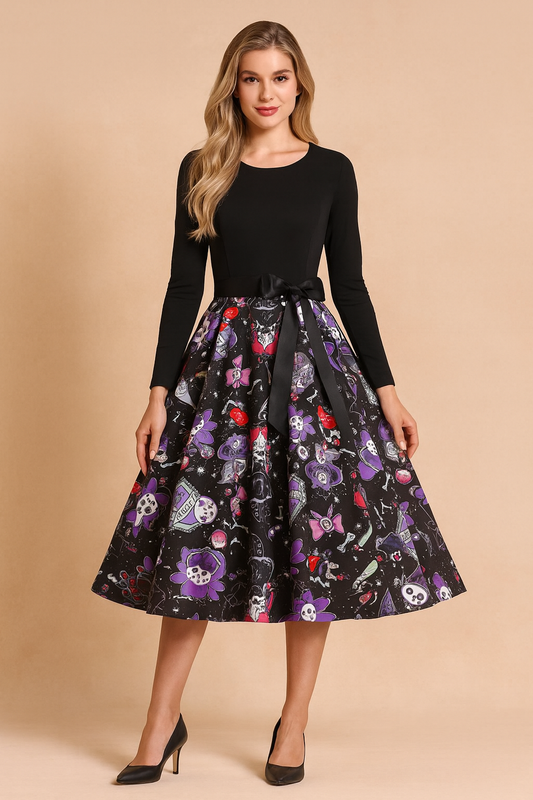 Women's Halloween Dress | Retro Pumpkin Ghost Costume 0