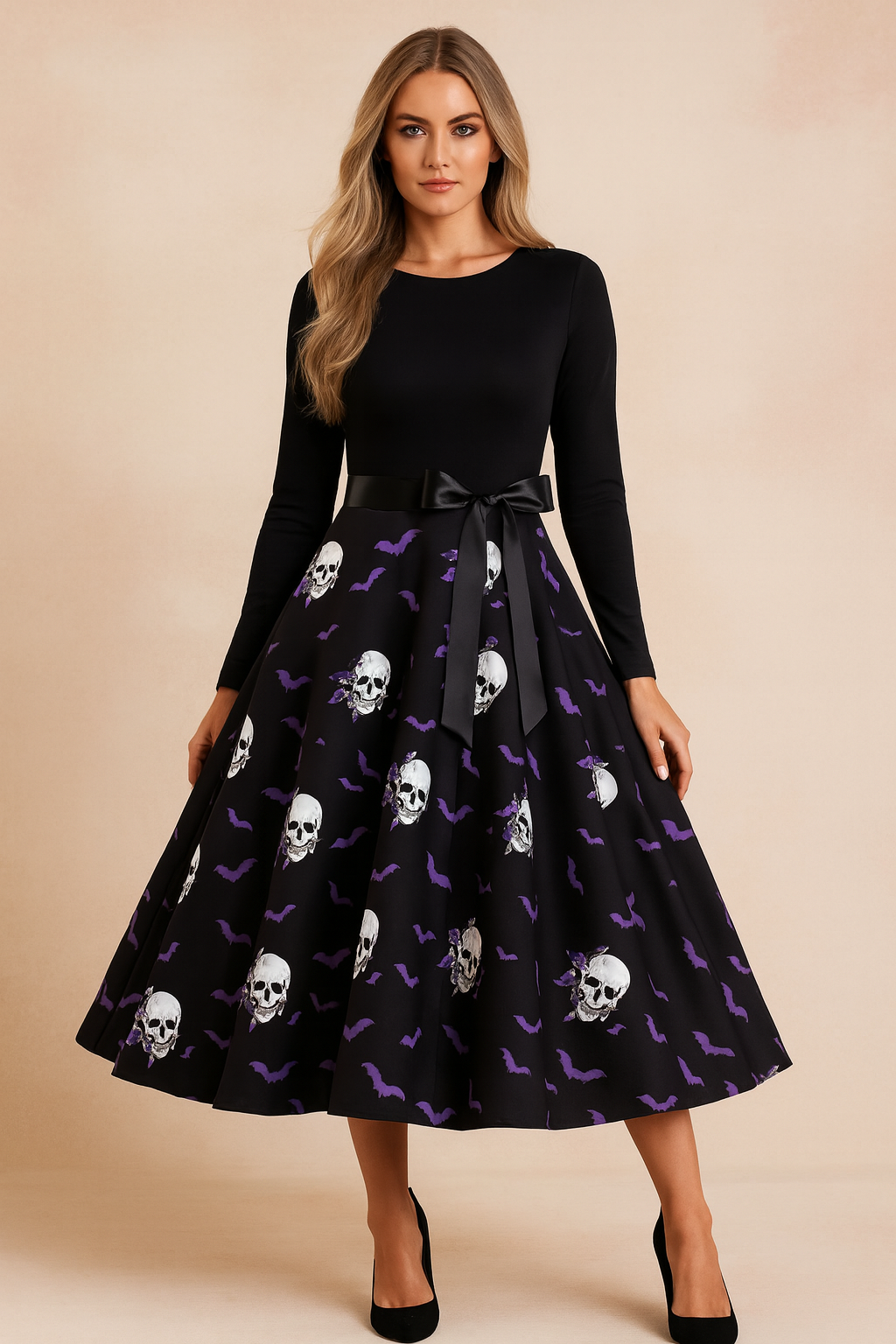 Women's Halloween Dress | Retro Pumpkin Ghost Costume 12