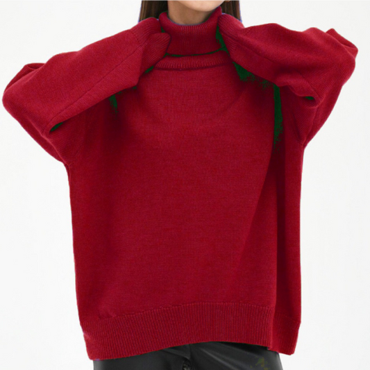 Women's Loose Fit Turtleneck Sweater | Chic 0