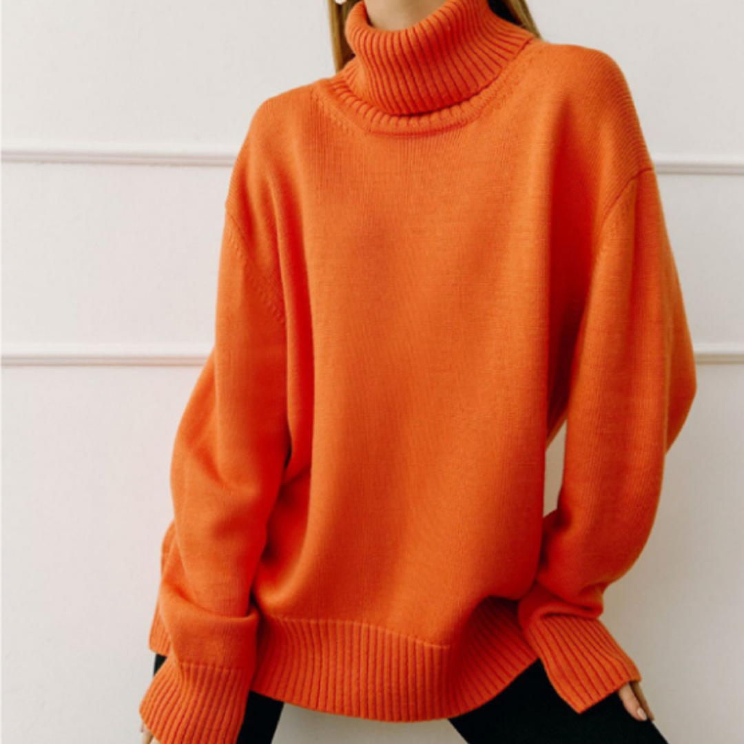Women's Loose Fit Turtleneck Sweater | Chic 1