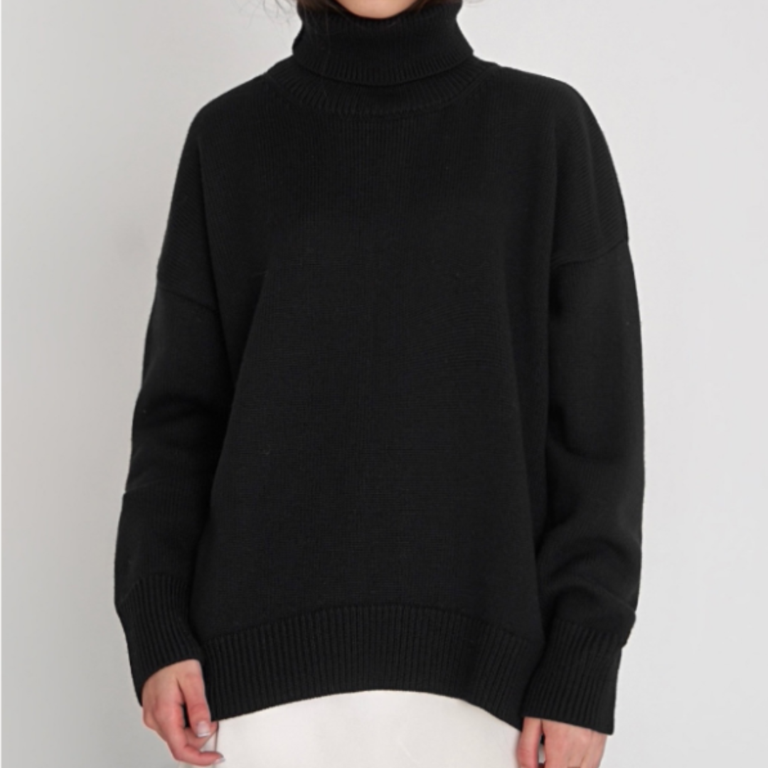 Women's Loose Fit Turtleneck Sweater | Chic 2