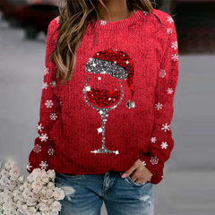 Women's Warm Knit Christmas Sweater | Crew Neck 0