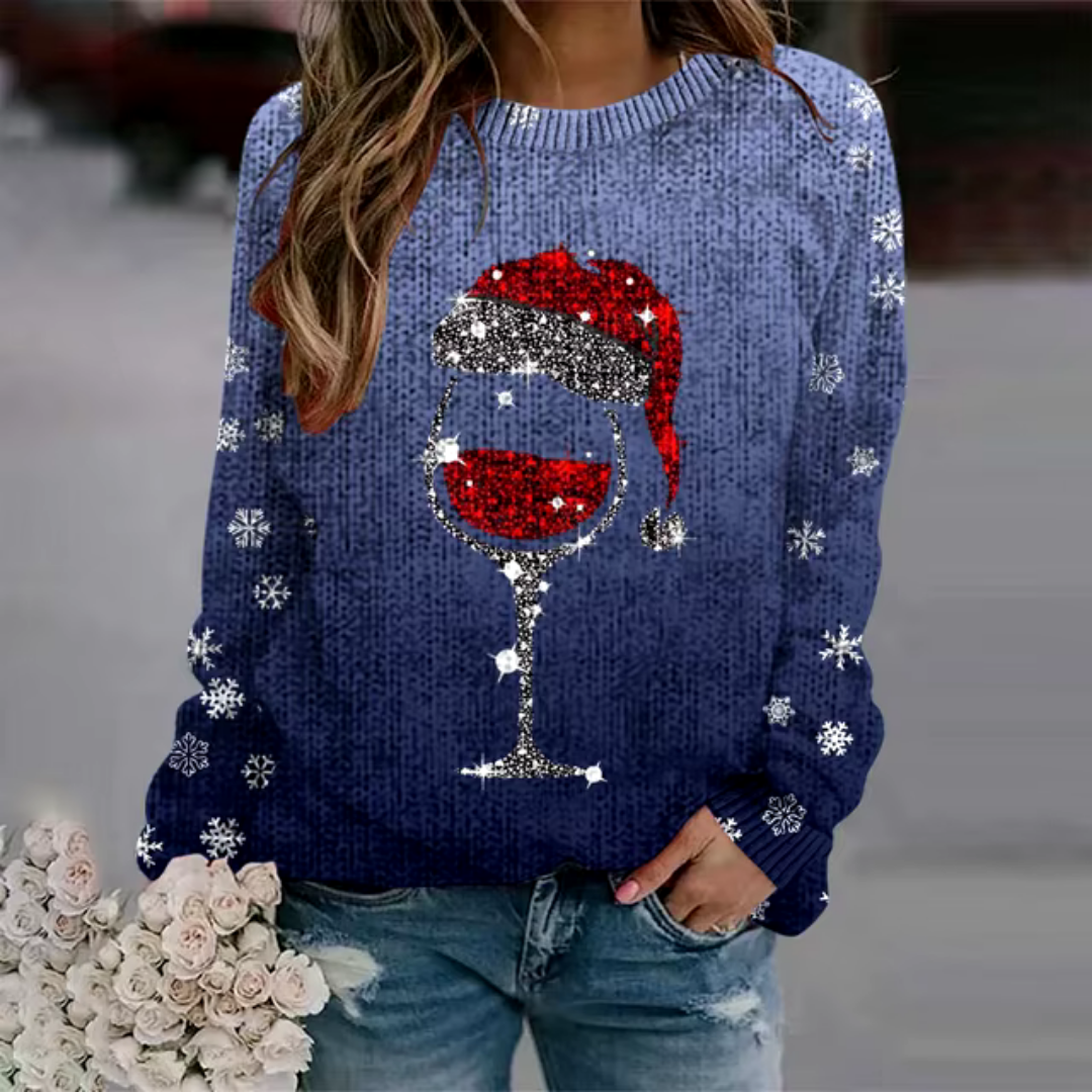 Women's Warm Knit Christmas Sweater | Crew Neck 1