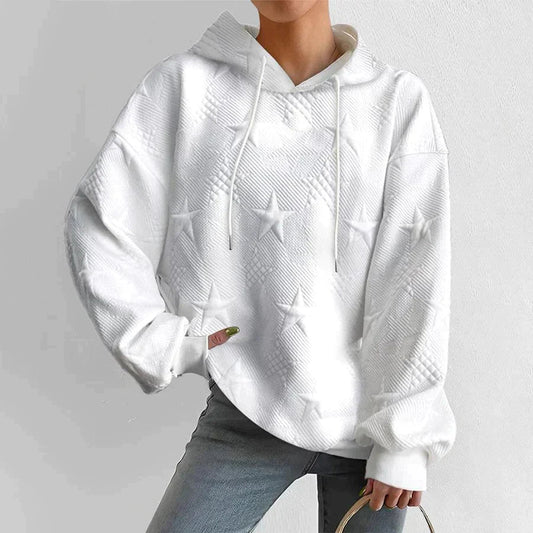 Women's White Knit Hoodie | Long Sleeves 0
