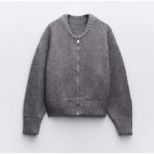 Women's Zip-Up Knitted Warm Cardigan | Cozy 0