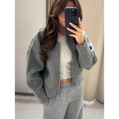 Women's Zip-Up Knitted Warm Cardigan | Cozy 1